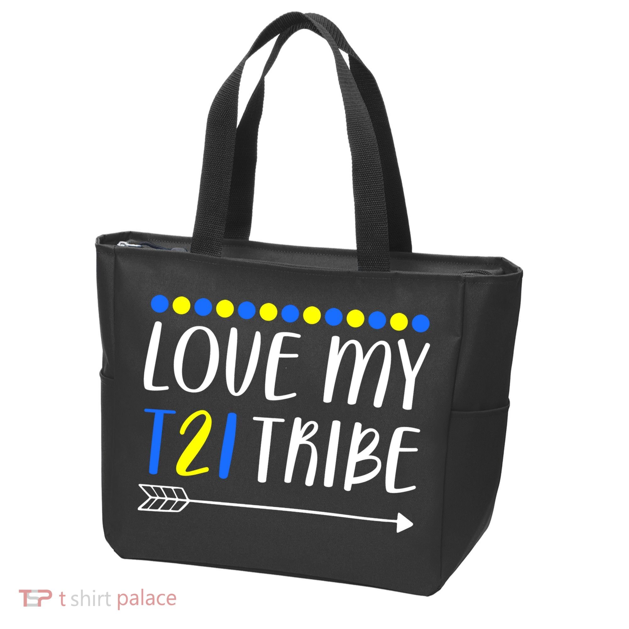 Love My T21 Tribe Down Syndrome Arrow Tote Bag