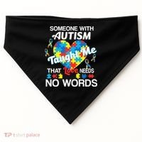 Love Needs No Words Autism Awareness  USA-Made Doggie Bandana thumb 0