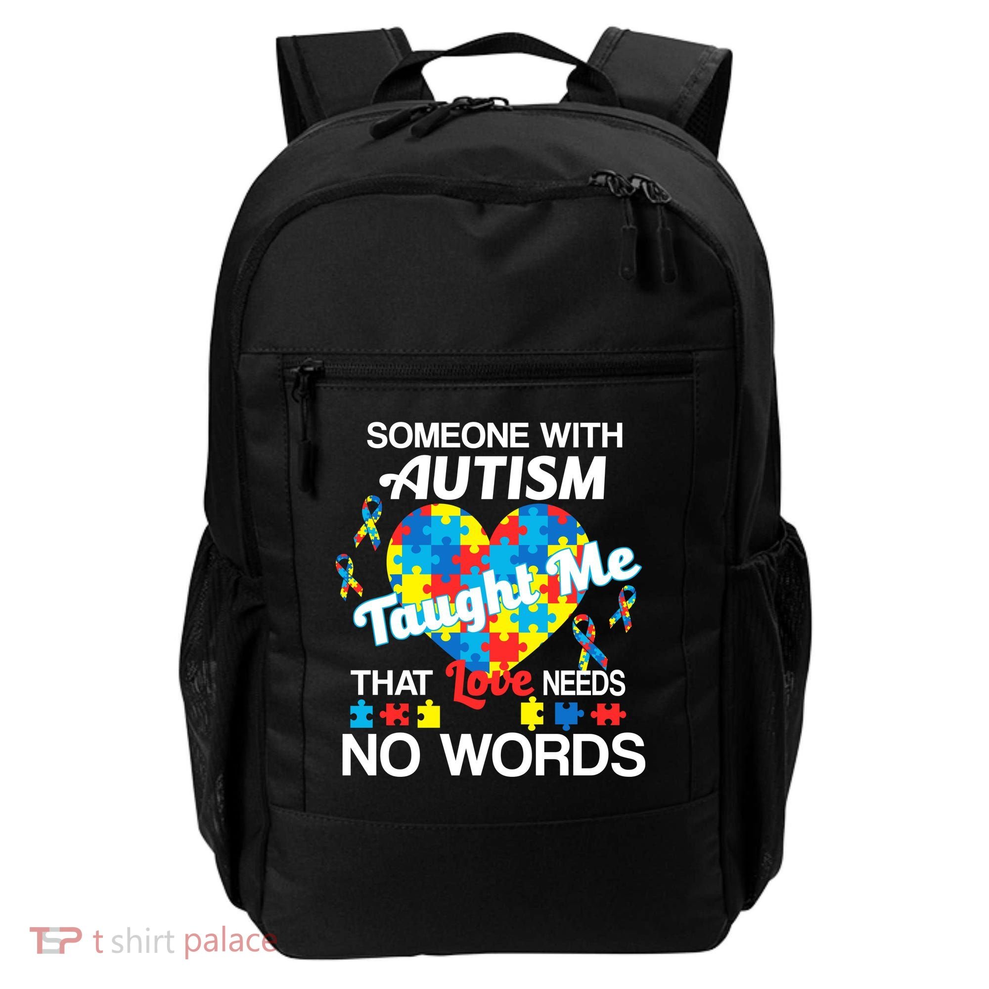 Love Needs No Words Autism Awareness  Backpack