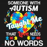 Love Needs No Words Autism Awareness  Button thumb 1