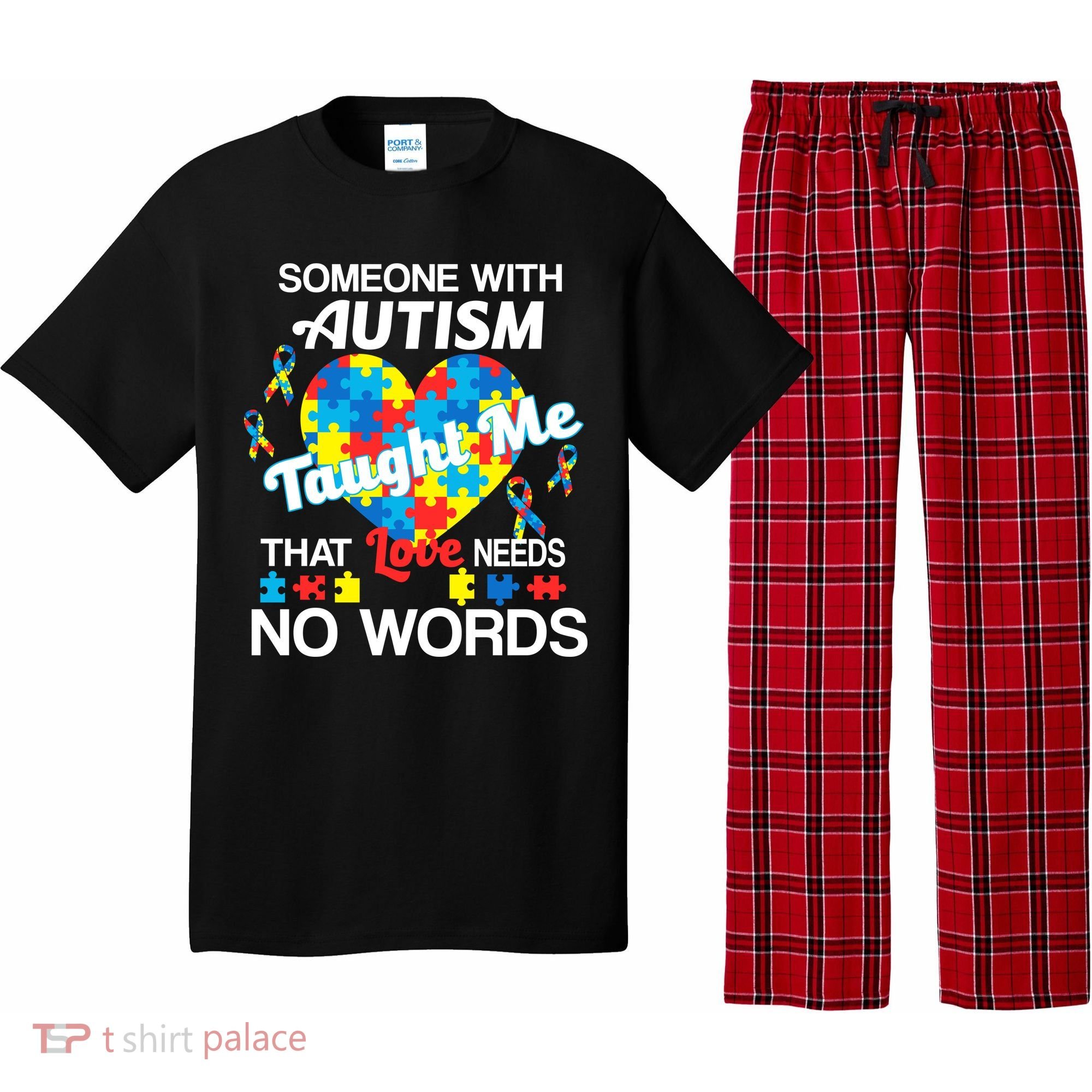 Love Needs No Words Autism Awareness  Pajama Set