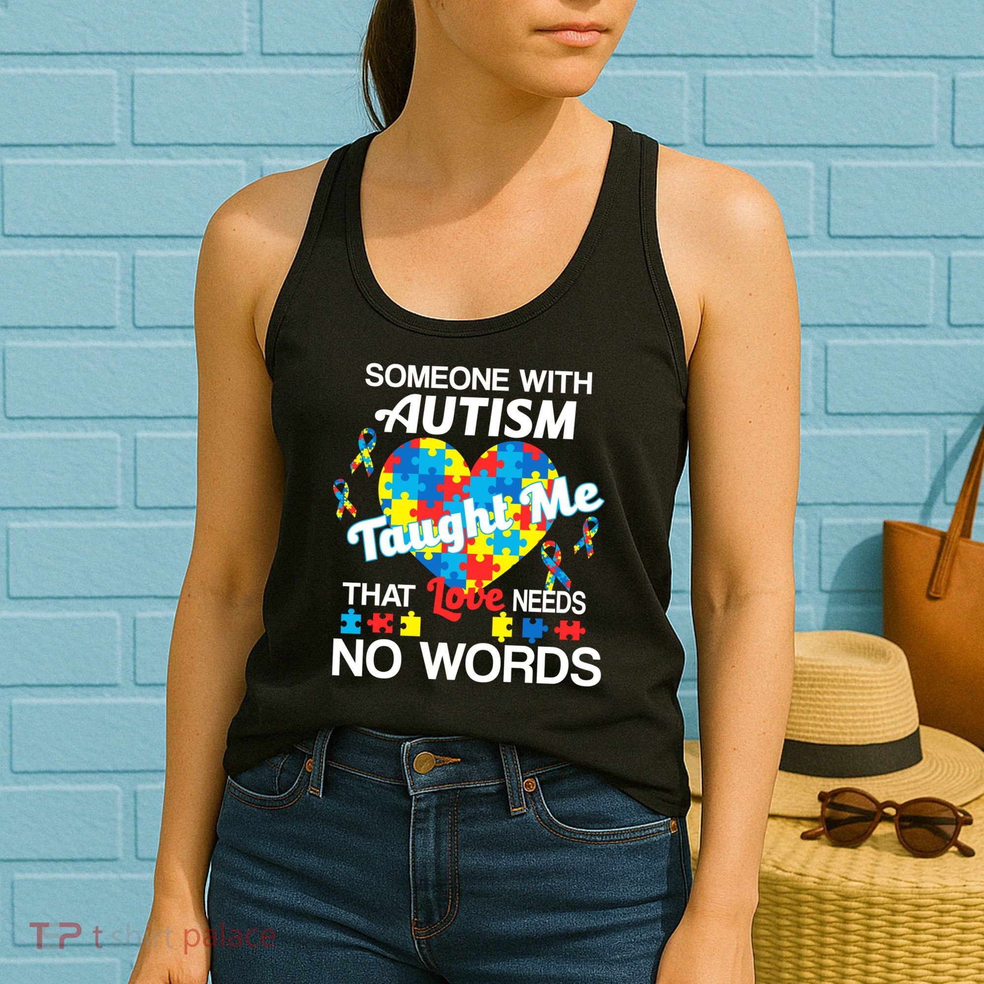 Love Needs No Words Autism Awareness  Women's Tank Top