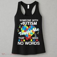 Love Needs No Words Autism Awareness  Women's Tank Top thumb 3