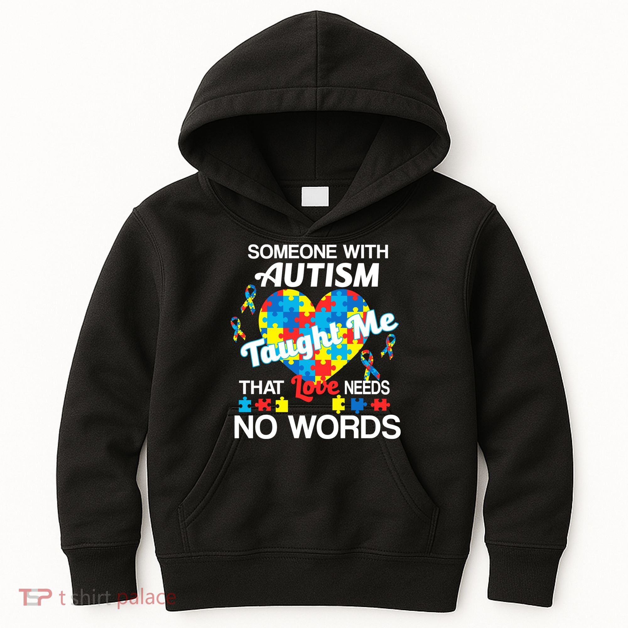 Love Needs No Words Autism Awareness  Kids Hoodie