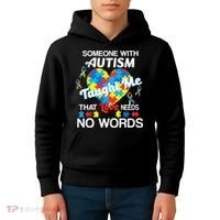 Love Needs No Words Autism Awareness  Kids Hoodie thumb 4