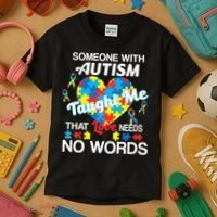Love Needs No Words Autism Awareness  Kids T-Shirt thumb 3