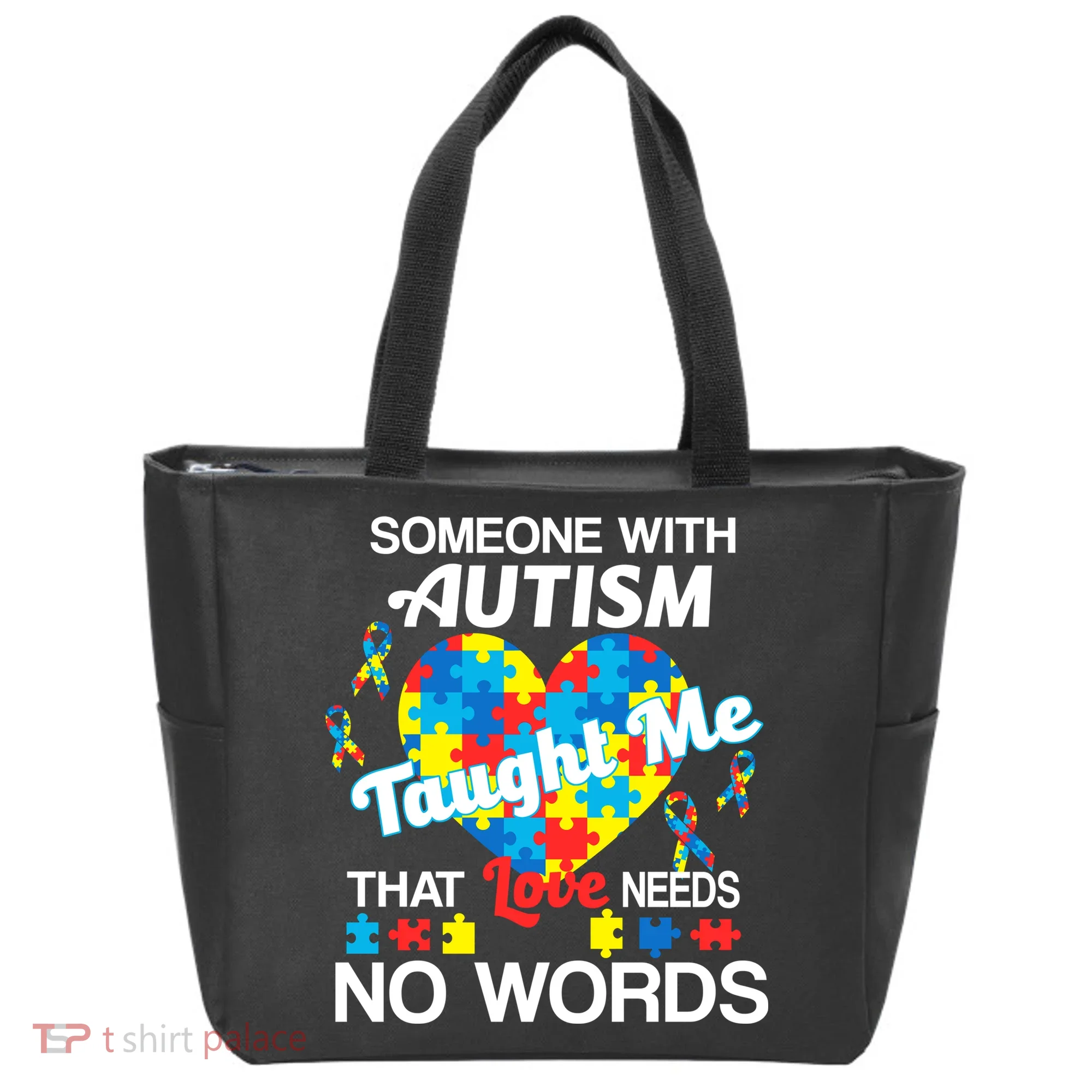Love Needs No Words Autism Awareness  Tote Bag
