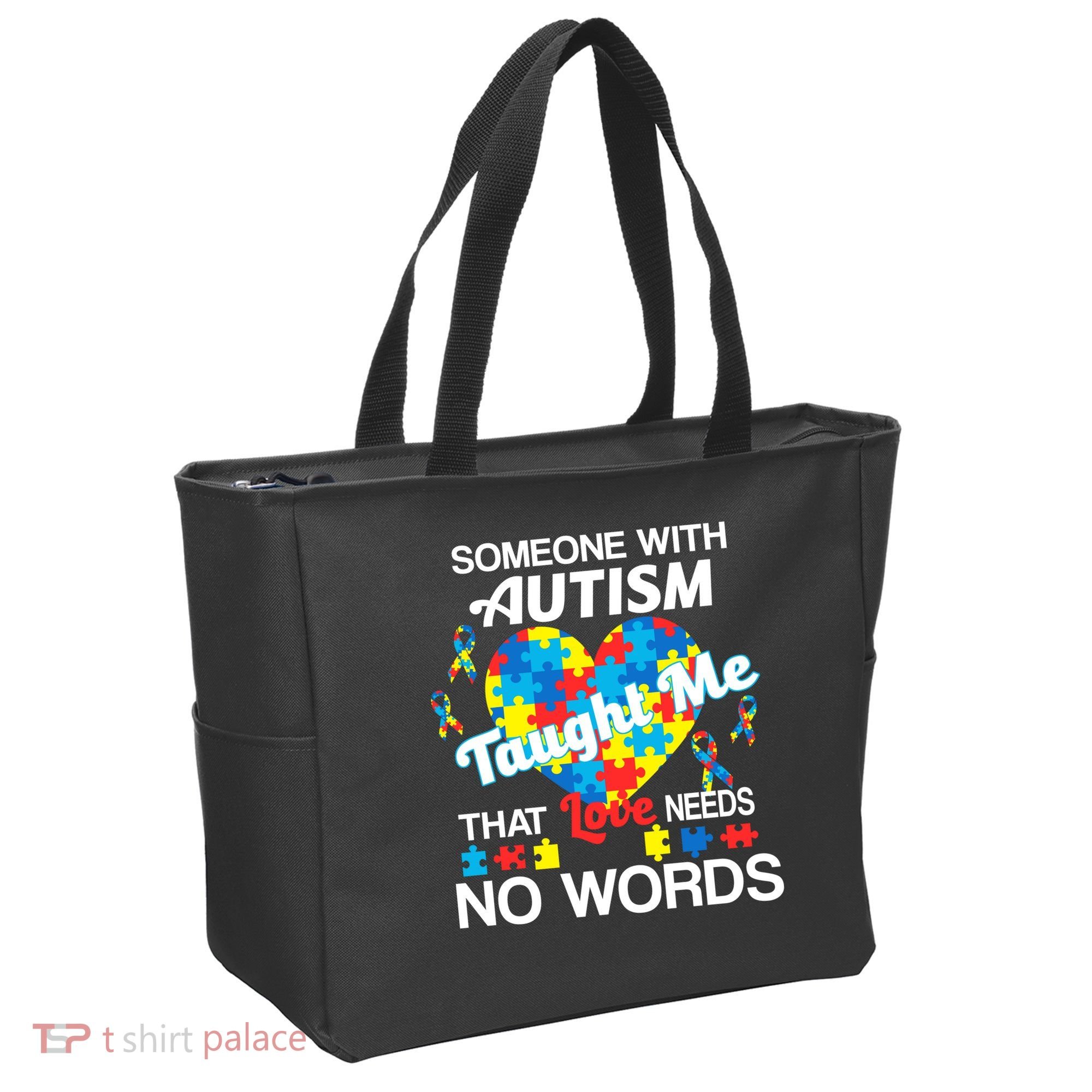 Love Needs No Words Autism Awareness  Tote Bag