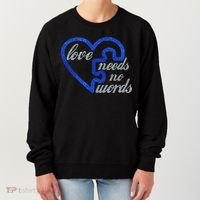Love Needs No Words Autism Awareness Heart Puzzle Women's Sweatshirt thumb 0