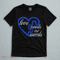 Love Needs No Words Autism Awareness Heart Puzzle T-Shirt thumb 5