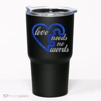 Love Needs No Words Autism Awareness Heart Puzzle Tumbler thumb 0