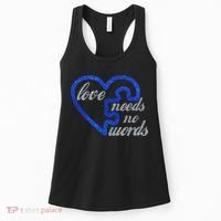 Love Needs No Words Autism Awareness Heart Puzzle Women's Tank Top thumb 0