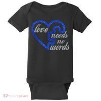 Love Needs No Words Autism Awareness Heart Puzzle Baby Bodysuit thumb 0