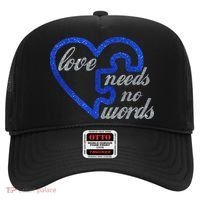 Love Needs No Words Autism Awareness Heart Puzzle Hat thumb 0