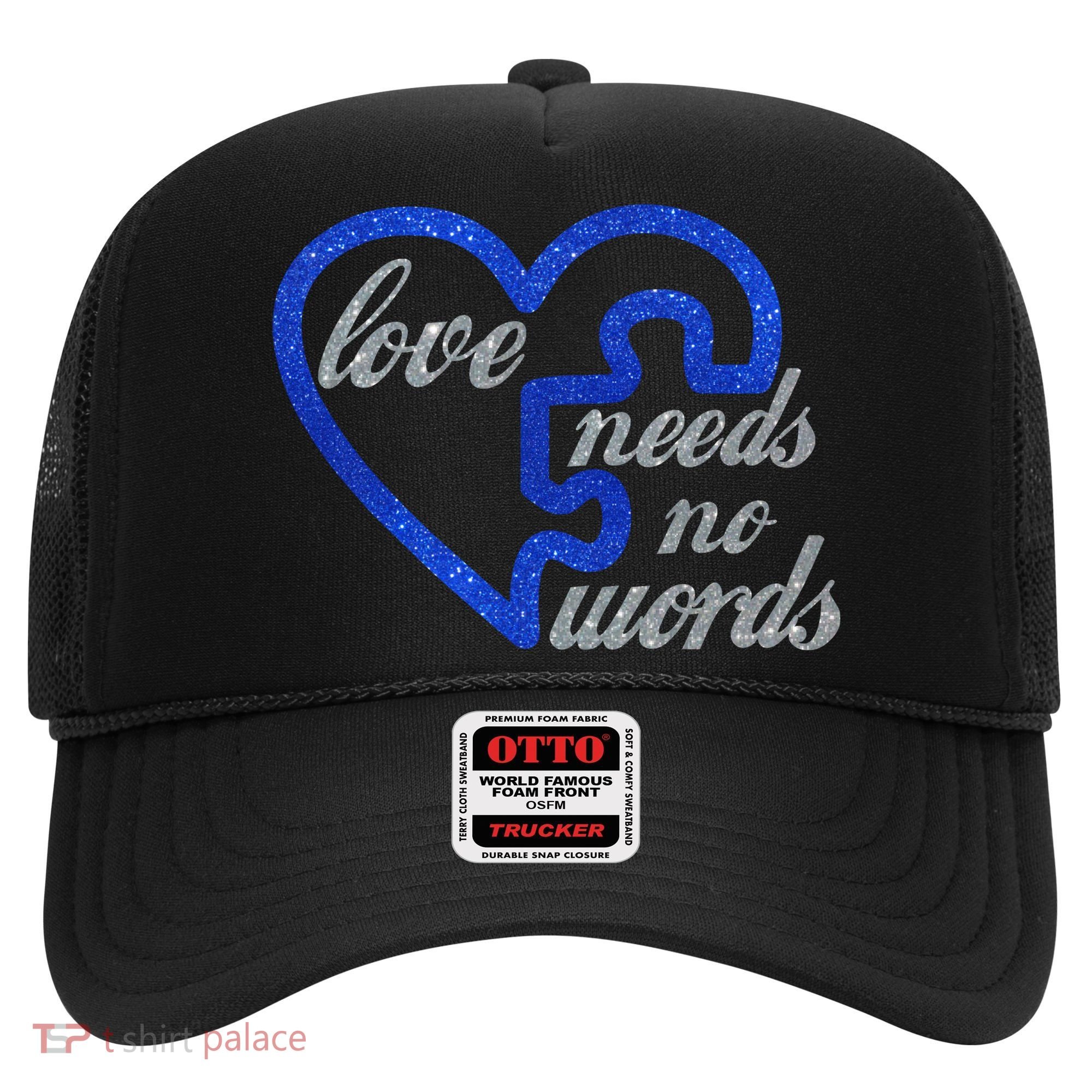 Love Needs No Words Autism Awareness Heart Puzzle Hat