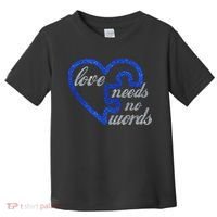 Love Needs No Words Autism Awareness Heart Puzzle Toddler T-Shirt thumb 0