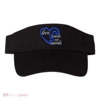 Love Needs No Words Autism Awareness Heart Puzzle Visor thumb 0