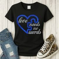 Love Needs No Words Autism Awareness Heart Puzzle Women's T-Shirt thumb 3