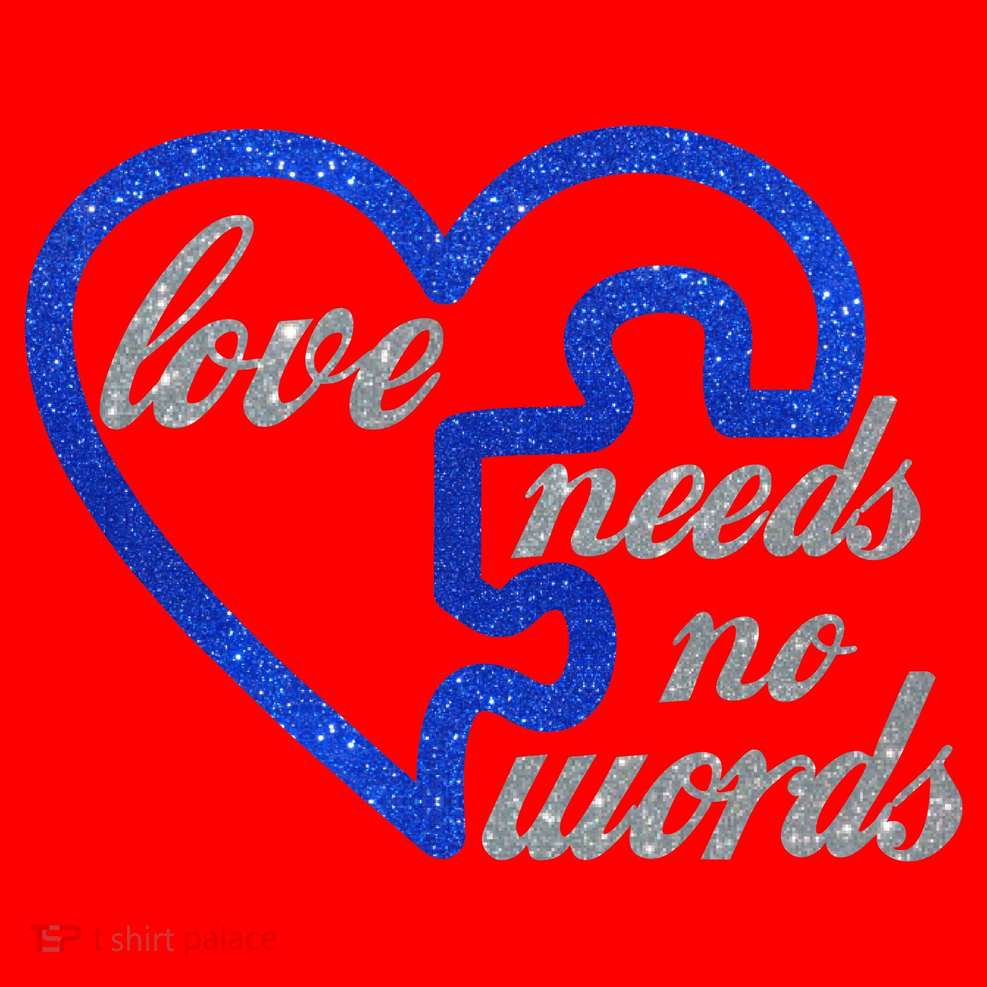 Love Needs No Words Autism Awareness Heart Puzzle Santa Hat