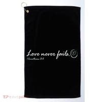 Love Never Fails Golf Towel thumb 0