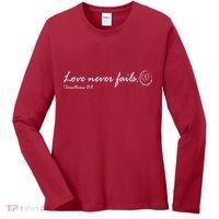 Love Never Fails Women's Long Sleeve Shirt thumb 0