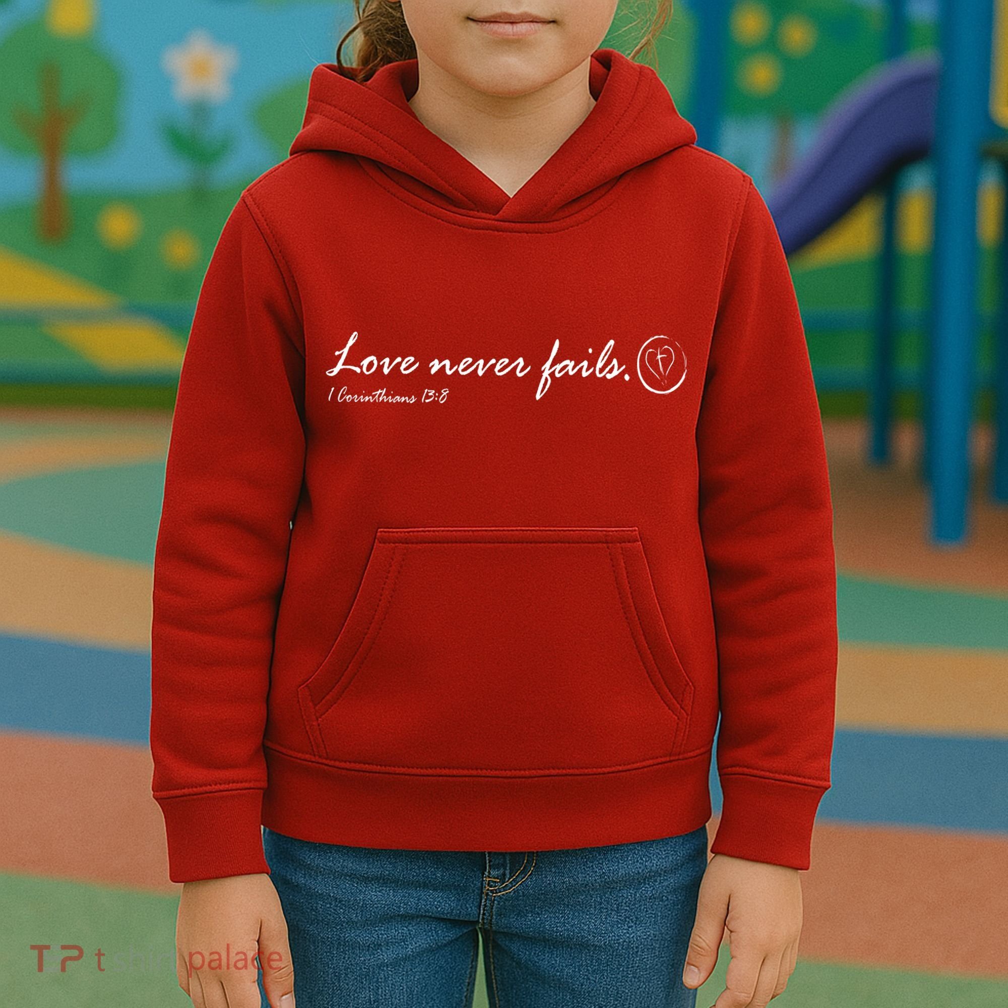 Love Never Fails Kids Hoodie