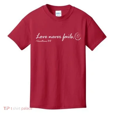 Love Never Fails Kids T-Shirt