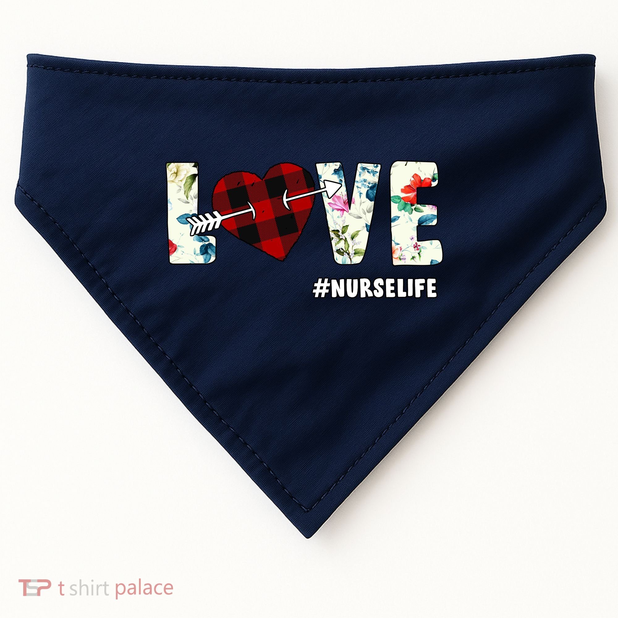 Love NurseLife Arrow Heart USA-Made Doggie Bandana