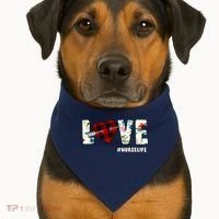 Love NurseLife Arrow Heart USA-Made Doggie Bandana thumb 1