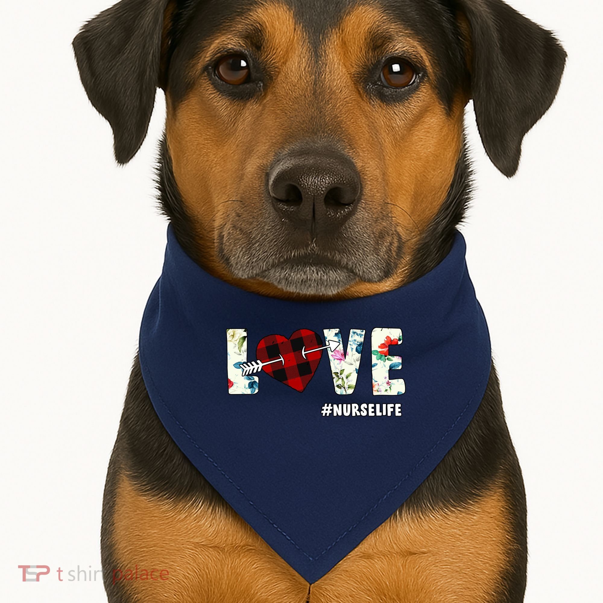 Love NurseLife Arrow Heart USA-Made Doggie Bandana