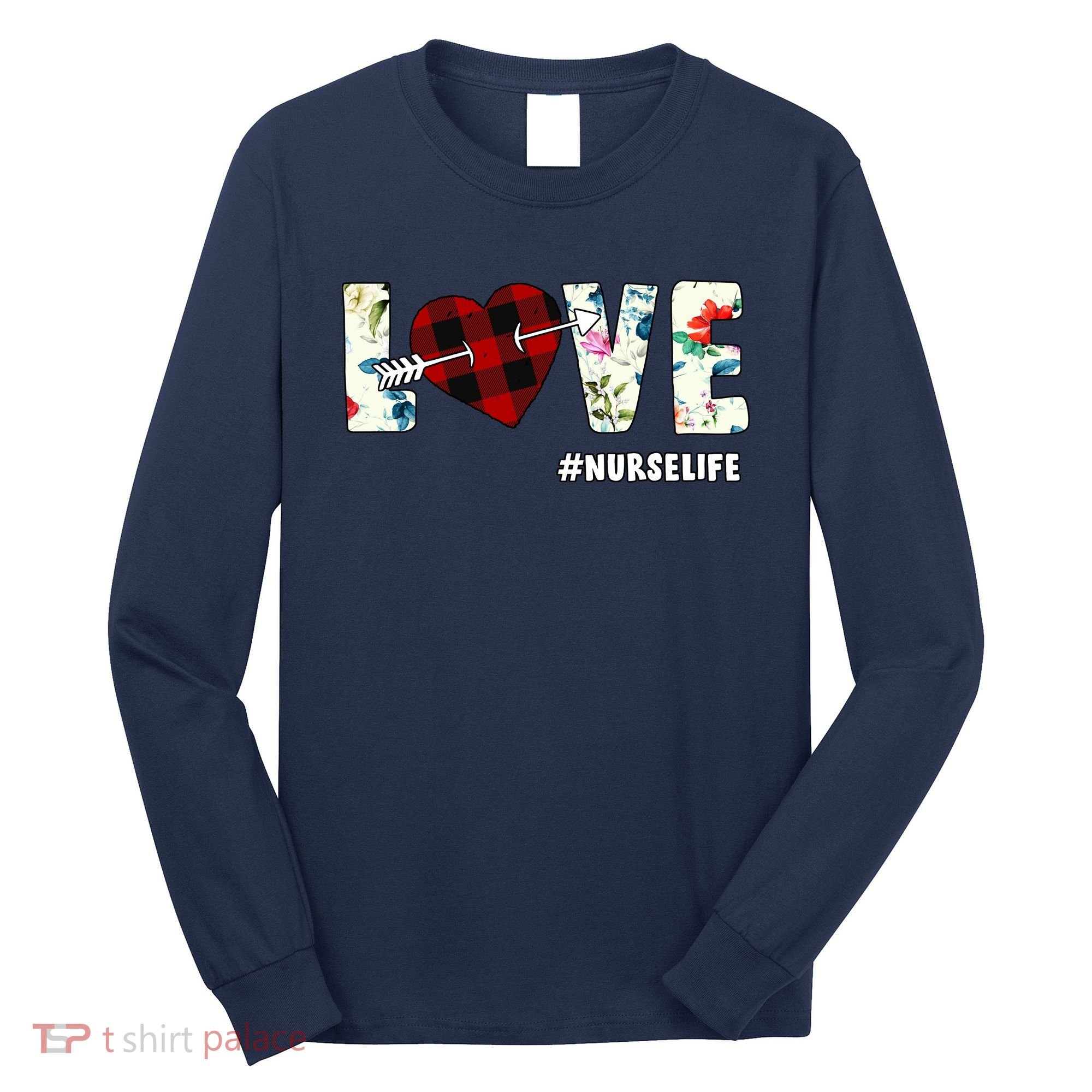 Love NurseLife Arrow Heart Long Sleeve Shirt