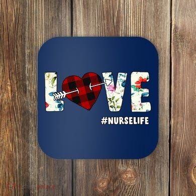 Love NurseLife Arrow Heart Coaster