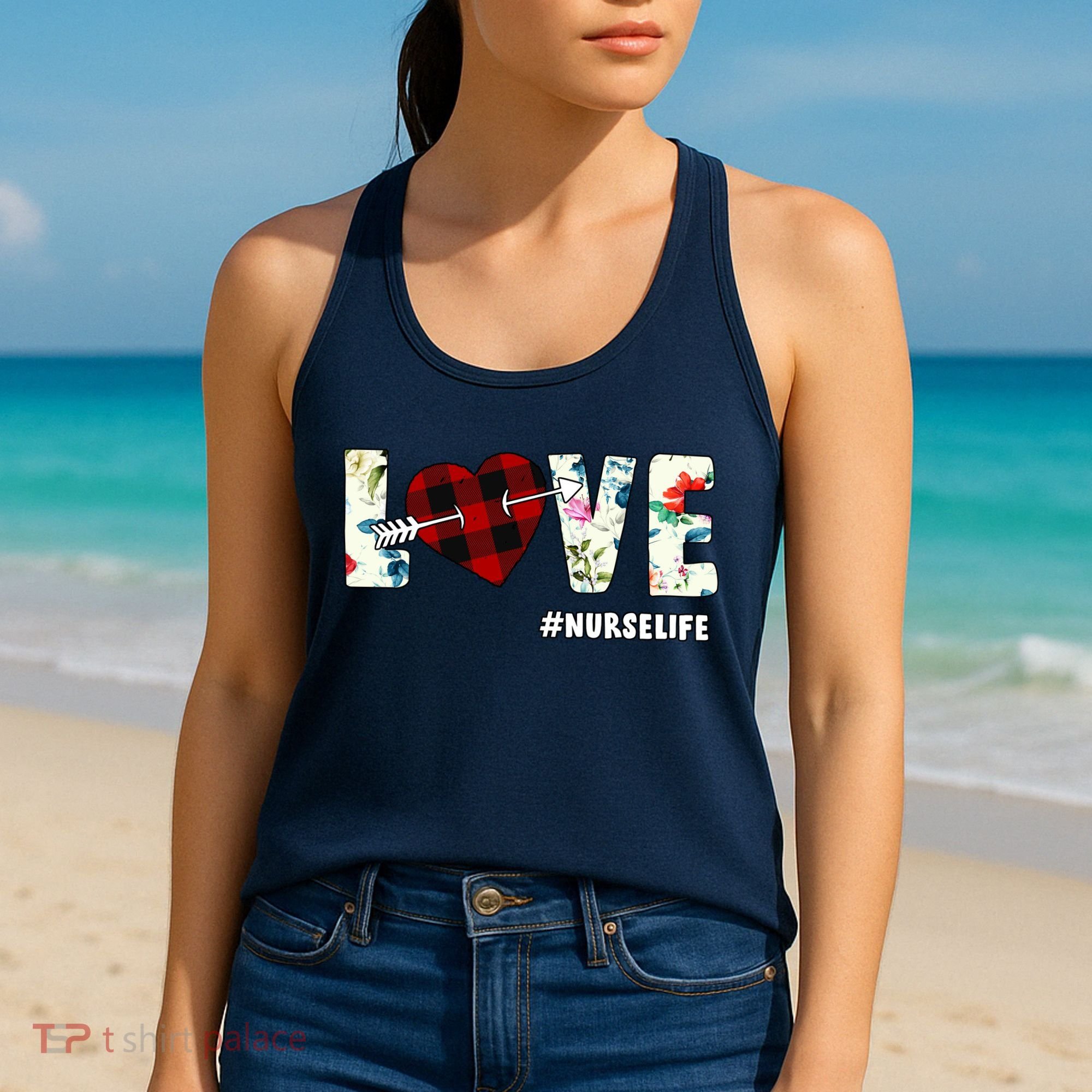 Love NurseLife Arrow Heart Women's Tank Top