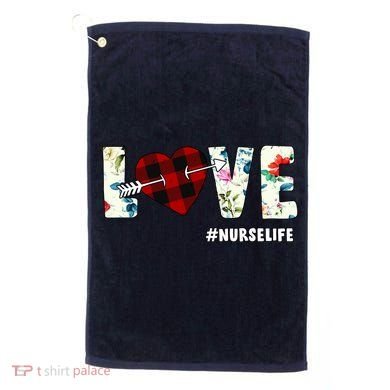 Love NurseLife Arrow Heart Golf Towel