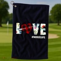 Love NurseLife Arrow Heart Golf Towel thumb 1