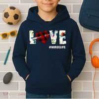 Love NurseLife Arrow Heart Kids Hoodie thumb 2