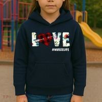 Love NurseLife Arrow Heart Kids Hoodie thumb 3