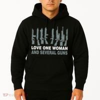 Love One Woman And Several Guns Hoodie thumb 2