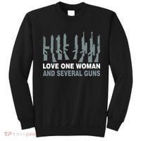 Love One Woman And Several Guns Sweatshirt thumb 0