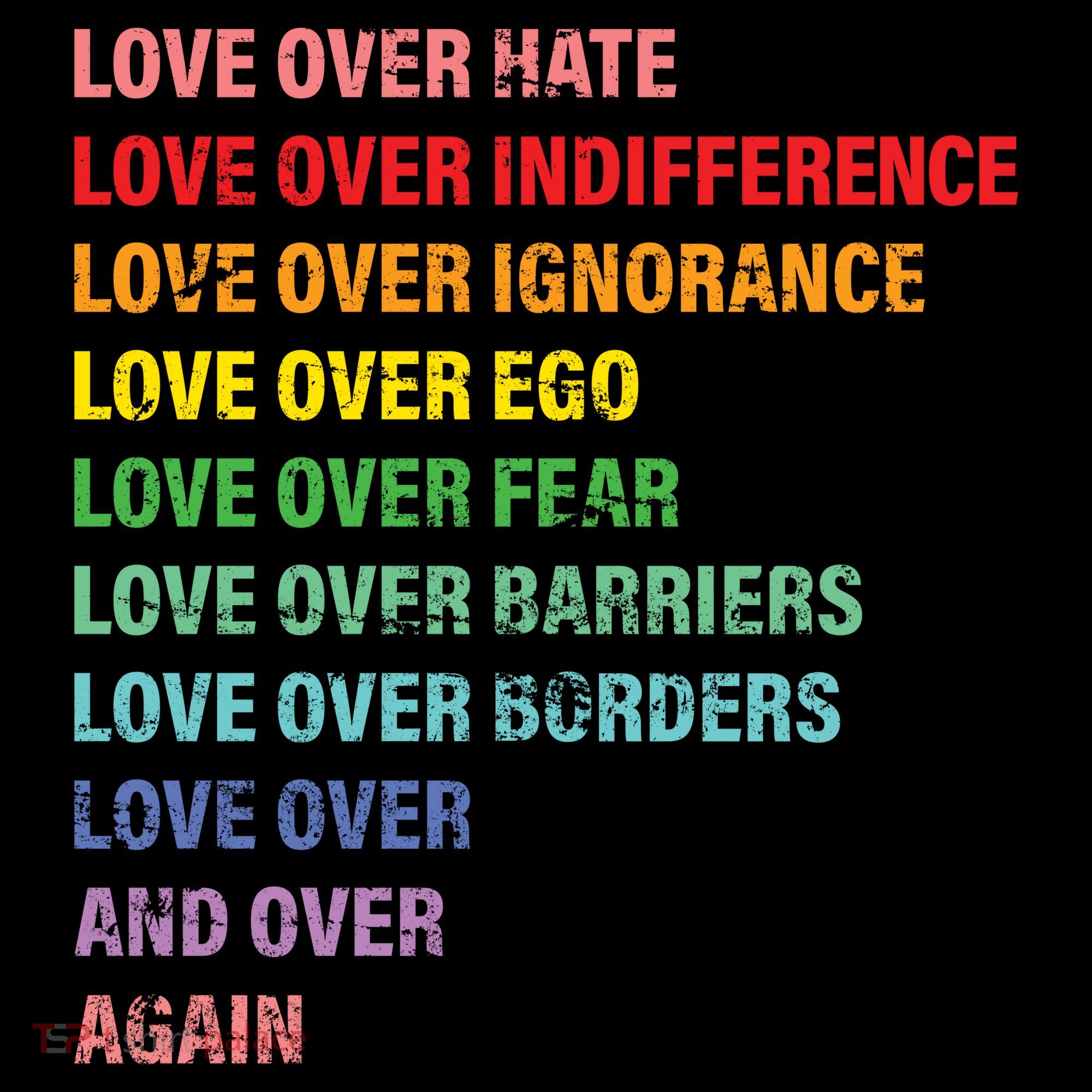 Love Over Hate Love Over Indifference  Women's T-Shirt