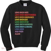 Love Over Hate Love Over Indifference  Kids Sweatshirt thumb 0