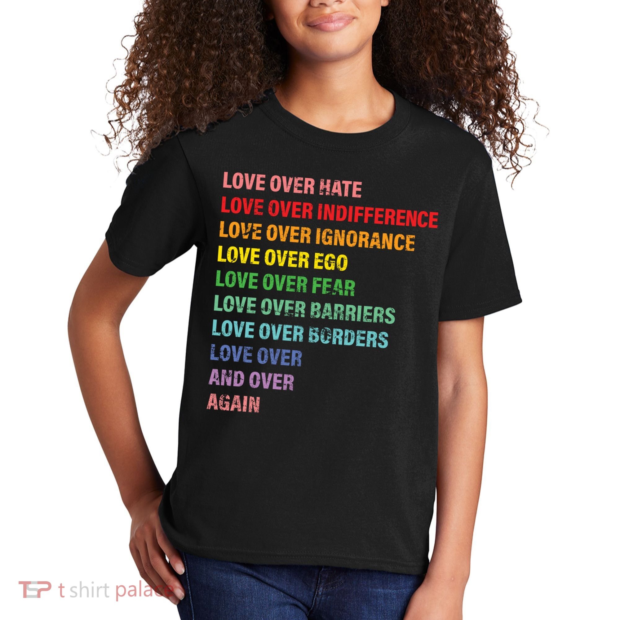 Love Over Hate Love Over Indifference  Kids T-Shirt