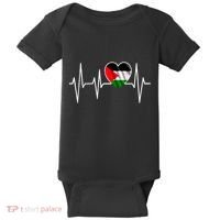 Love Pakistan Flag Heartbeat Pulse Baby Bodysuit thumb 0