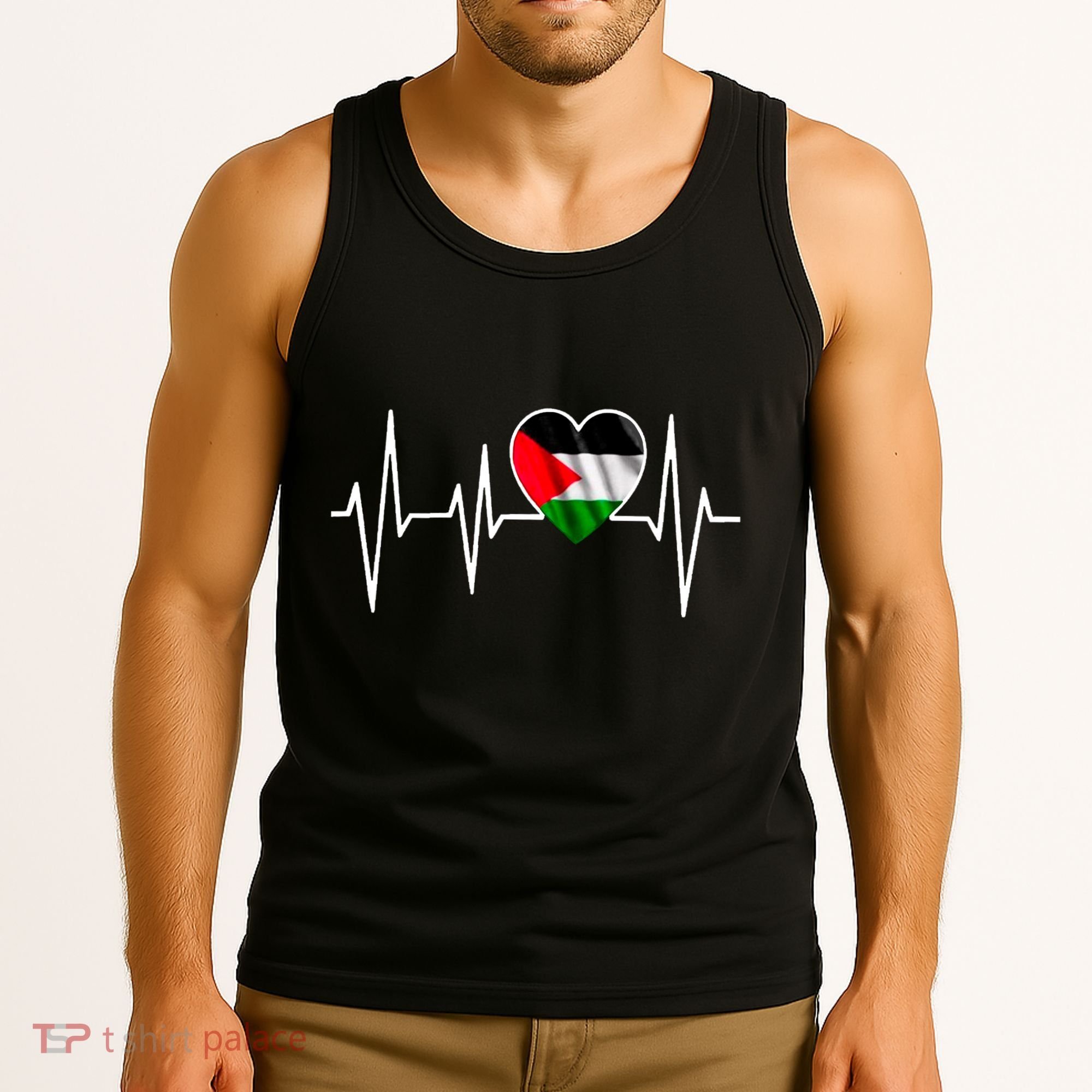 Love Pakistan Flag Heartbeat Pulse Tank Top