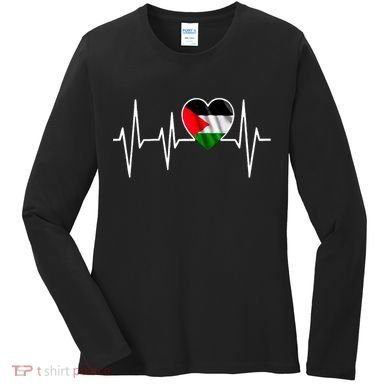Love Pakistan Flag Heartbeat Pulse Women's Long Sleeve Shirt
