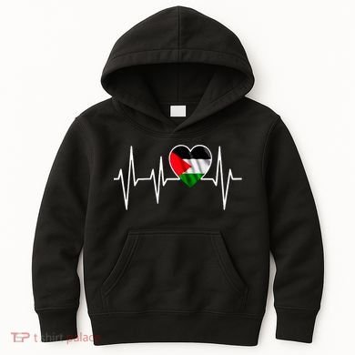Love Pakistan Flag Heartbeat Pulse Kids Hoodie