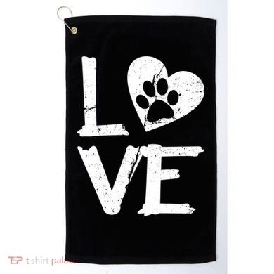 Love Paw In Heart Golf Towel