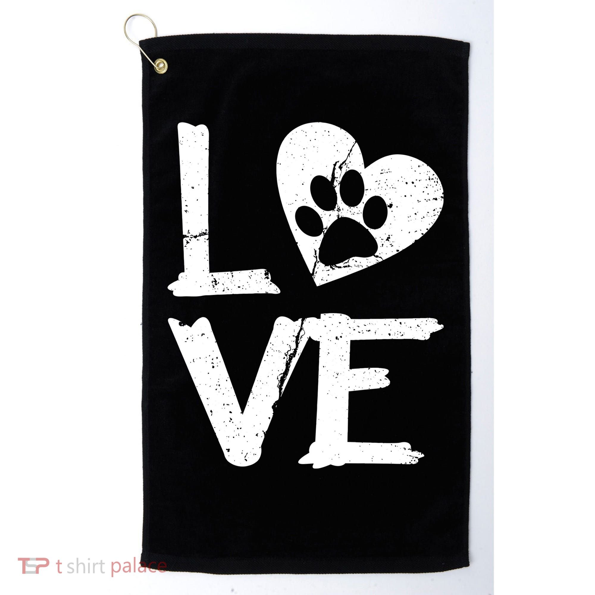 Love Paw In Heart Golf Towel