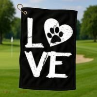 Love Paw In Heart Golf Towel thumb 1