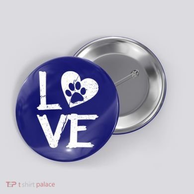 Love Paw In Heart Button